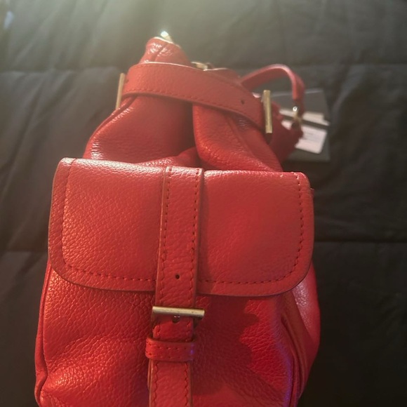 Authentic Prada Double Handled Red Pebble Leather Hand Purse - LIKE NEW - Picture 3 of 6